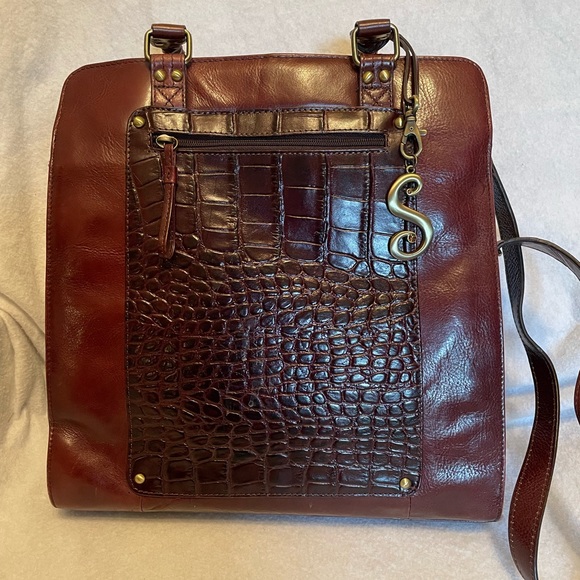 RARE FIND Switch It by Nan - Brown Satchel Tote Purse with Removable Strap - Picture 2 of 8